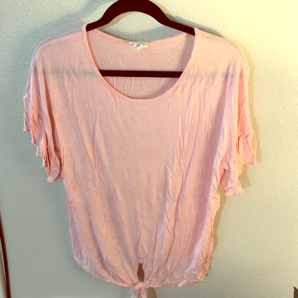 Pink ruffle sleeve top